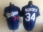 Vintage Los Angeles Dodgers #34 Fernando Valenzuela Stitched Blue Baseball Jersey Throwback Edition