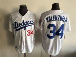 Vintage Los Angeles Dodgers #34 Fernando Valenzuela Stitched White Baseball Jersey Throwback Edition