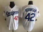 Vintage Los Angeles Dodgers #42 Jackie Robinson Stitched White Baseball Jersey Throwback Edition