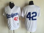 Vintage Los Angeles Dodgers #42 Stitched White Baseball Jersey Throwback Edition