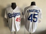 Vintage Los Angeles Dodgers #45 Pedro Martinez Stitched White Baseball Jersey Throwback Edition