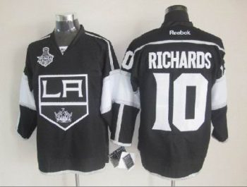Vintage Los Angeles Kings #10 RICHARDS Stitched Black-White-Grey Hockey Jersey Throwback Edition