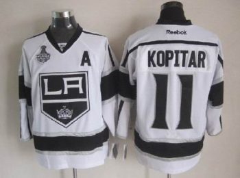 Vintage Los Angeles Kings #11 KOPITAR Stitched White-Black-Grey Hockey Jersey Throwback Edition