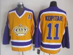 Vintage Los Angeles Kings #11 KOPITAR Stitched Yellow-Purple-White Hockey Jersey Throwback Edition