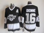 Vintage Los Angeles Kings #16 DIONNE Stitched Black-White-Grey Hockey Jersey Throwback Edition
