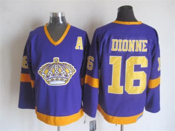 Vintage Los Angeles Kings #16 DIONNE Stitched Purple-Yellow Hockey Jersey Throwback Edition