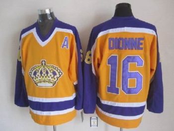 Vintage Los Angeles Kings #16 DIONNE Stitched Yellow-Purple Hockey Jersey Throwback Edition