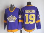 Vintage Los Angeles Kings #19 GORING Stitched Purple-Yellow Hockey Jersey Throwback Edition