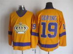 Vintage Los Angeles Kings #19 GORING Stitched Yellow-Purple Hockey Jersey Throwback Edition