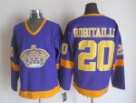 Vintage Los Angeles Kings #20 ROBITAILLE Stitched Purple-Yellow Hockey Jersey Throwback Edition