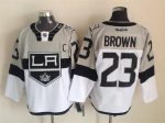 Vintage Los Angeles Kings #23 BROWN Stitched Grey-White-Black Hockey Jersey Throwback Edition