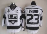 Vintage Los Angeles Kings #23 BROWN Stitched White-Black-Grey Hockey Jersey Throwback Edition