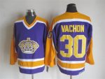 Vintage Los Angeles Kings #30 VACHON Stitched Purple-Yellow-White Hockey Jersey Throwback Edition