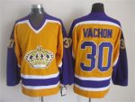 Vintage Los Angeles Kings #30 VACHON Stitched Yellow-Purple-White Hockey Jersey Throwback Edition