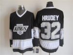 Vintage Los Angeles Kings #32 HRUDEY Stitched Black-White-Grey Hockey Jersey Throwback Edition
