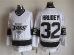 Vintage Los Angeles Kings #32 HRUDEY Stitched Black-White-Grey Hockey Jersey Throwback Edition (2)