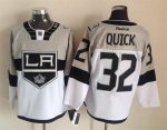 Vintage Los Angeles Kings #32 QUICK Stitched Grey-White-Black Hockey Jersey Throwback Edition (2)