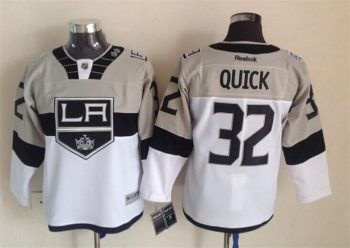 Vintage Los Angeles Kings #32 QUICK Stitched Grey-White-Black Hockey Jersey Throwback Edition