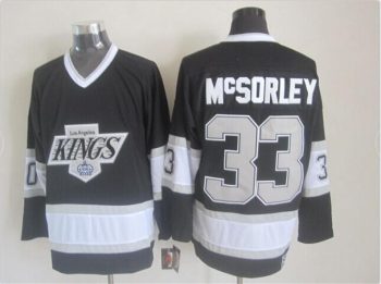 Vintage Los Angeles Kings #33 McSORLEY Stitched Black-White-Grey Hockey Jersey Throwback Edition (2)