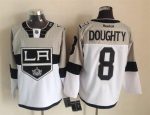 Vintage Los Angeles Kings #8 DOUGHTY Stitched Grey-White-Black Hockey Jersey Throwback Edition