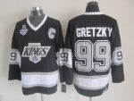 Vintage Los Angeles Kings #99 GRETZKY Stitched Black-White-Grey Hockey Jersey Throwback Edition