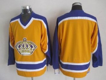 Vintage Los Angeles Kings Stitched Yellow-Purple-White Hockey Jersey Throwback Edition