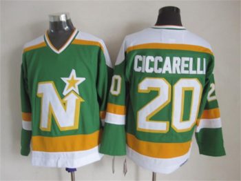 Vintage Minnesota North Stars #20 CICCARELLI Stitched Green Hockey Jersey (2)