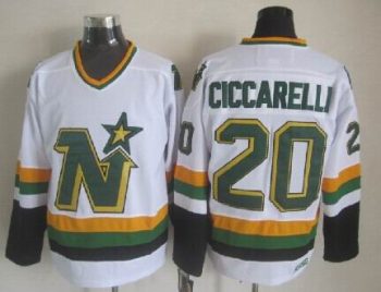 Vintage Minnesota North Stars #20 CICCARELLI Stitched White Hockey Jersey