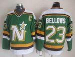 Vintage Minnesota North Stars #23 BELLOWS Stitched Green Hockey Jersey