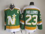 Vintage Minnesota North Stars #23 BELLOWS Stitched Green Hockey Jersey (2)