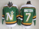 Vintage Minnesota North Stars #7 BROTEN Stitched Green Hockey Jersey