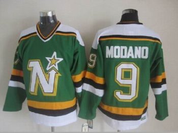 Vintage Minnesota North Stars #9 MODANO Stitched Green Hockey Jersey