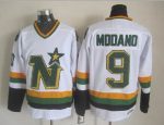 Vintage Minnesota North Stars #9 MODANO Stitched White Hockey Jersey