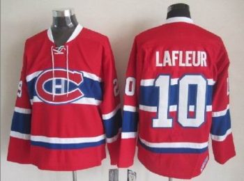 Vintage Montreal Canadiens #10 LAFLEUR Stitched Red-Blue-White Hockey Jersey Throwback Edition (2)