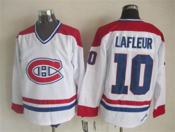 Vintage Montreal Canadiens #10 LAFLEUR Stitched White-Red-Blue Hockey Jersey Throwback Edition