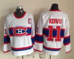 Vintage Montreal Canadiens #11 KOIVU Stitched White-Red-Blue Hockey Jersey Throwback Edition