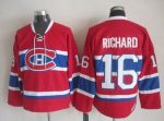 Vintage Montreal Canadiens #16 RICHARD Stitched Red-Blue-White Hockey Jersey Throwback Edition