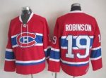 Vintage Montreal Canadiens #19 ROBINSON Stitched Red-Blue-White Hockey Jersey Throwback Edition