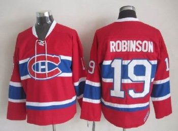 Vintage Montreal Canadiens #19 ROBINSON Stitched Red-Blue-White Hockey Jersey Throwback Edition