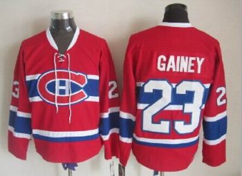 Vintage Montreal Canadiens #23 GAINEY Stitched Red-Blue-White Hockey Jersey Throwback Edition