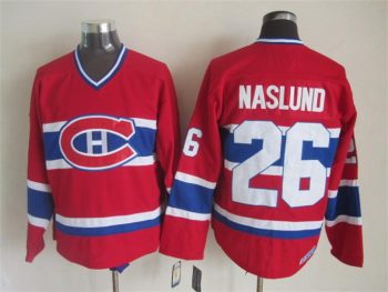 Vintage Montreal Canadiens #26 NASLUND Stitched Red-Blue-White Hockey Jersey Throwback Edition