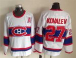 Vintage Montreal Canadiens #27 KOVALEV Stitched White-Red-Blue Hockey Jersey Throwback Edition