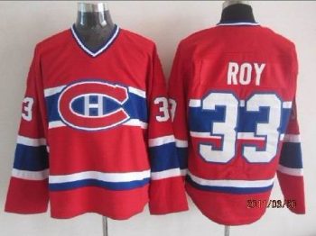 Vintage Montreal Canadiens #33 ROY Stitched Red-Blue-White Hockey Jersey Throwback Edition