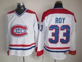 Vintage Montreal Canadiens #33 ROY Stitched White-Red-Blue Hockey Jersey Throwback Edition
