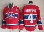 Vintage Montreal Canadiens #4 BELIVEAU Stitched Red-Blue-White Hockey Jersey Throwback Edition (2)