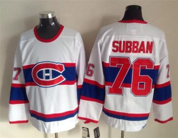 Vintage Montreal Canadiens #76 SUBBAN Stitched White-Red-Blue Hockey Jersey Throwback Edition