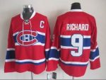 Vintage Montreal Canadiens #9 RICHARD Stitched Red-Blue-White Hockey Jersey Throwback Edition
