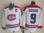 Vintage Montreal Canadiens #9 RICHARD Stitched White-Red-Blue Hockey Jersey Throwback Edition
