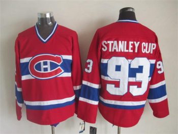 Vintage Montreal Canadiens #93 STANLEY CUP Stitched Red-Blue-White Hockey Jersey Throwback Edition