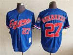 Vintage Montreal Expos #27 Vladimir Guerrero Stitched Blue Mesh Baseball Jersey Throwback Edition